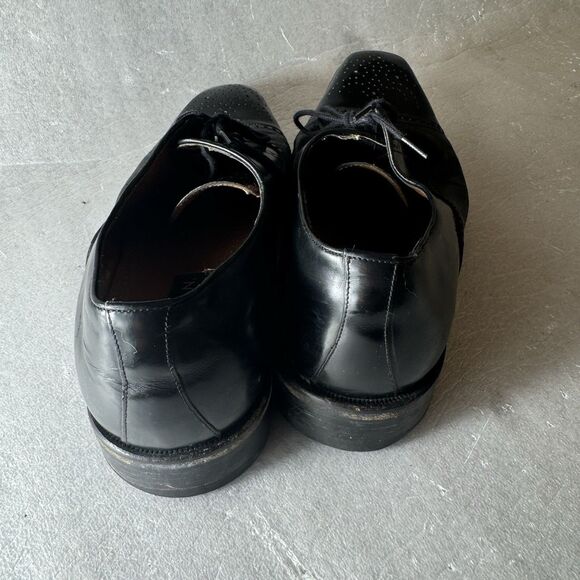Mezlan Men’s 12 Deer Skin Leather ‘Andrew’ Black Dress Shoes Luxury Oxford
